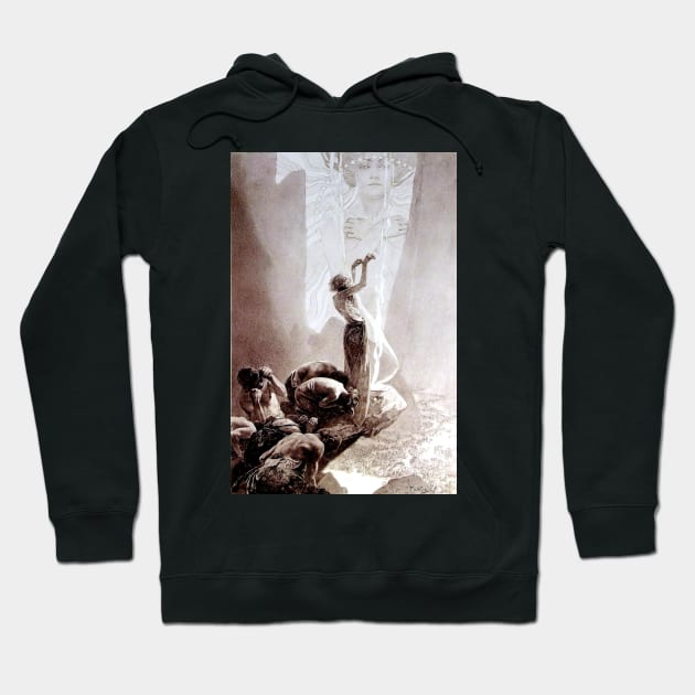 Alphonse Mucha - La Pater #5 - Art Nouveau Hoodie by AltrusianGrace